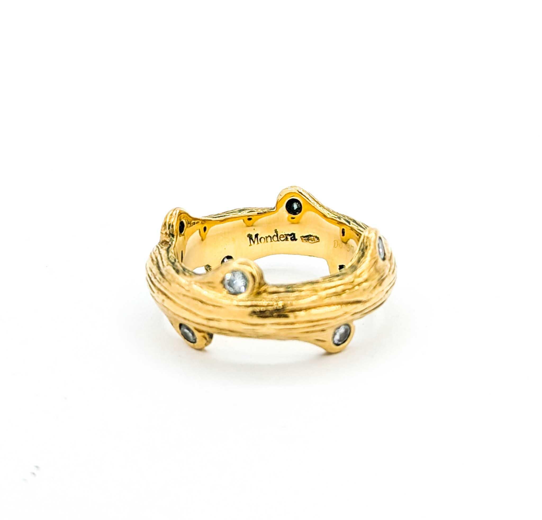 Majestic Diamond Fashion Ring in 18k Wood Grain Gold im Angebot 1
