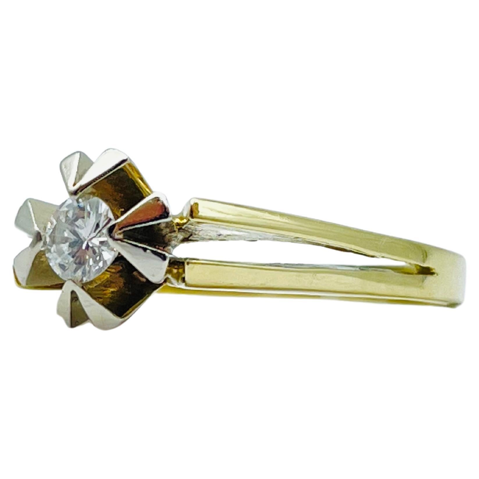 Aesthetic Movement Majestic Diamond Ring 14k Gold For Sale