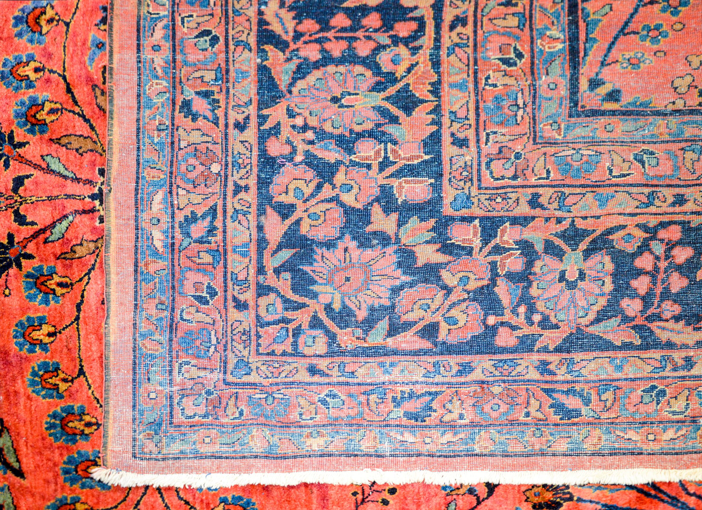 Majestic Early 20th Century Sarouk Mohajeran Rug For Sale 2