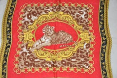 Majestic "Family of Tigers" Multi Color Silk Scarf