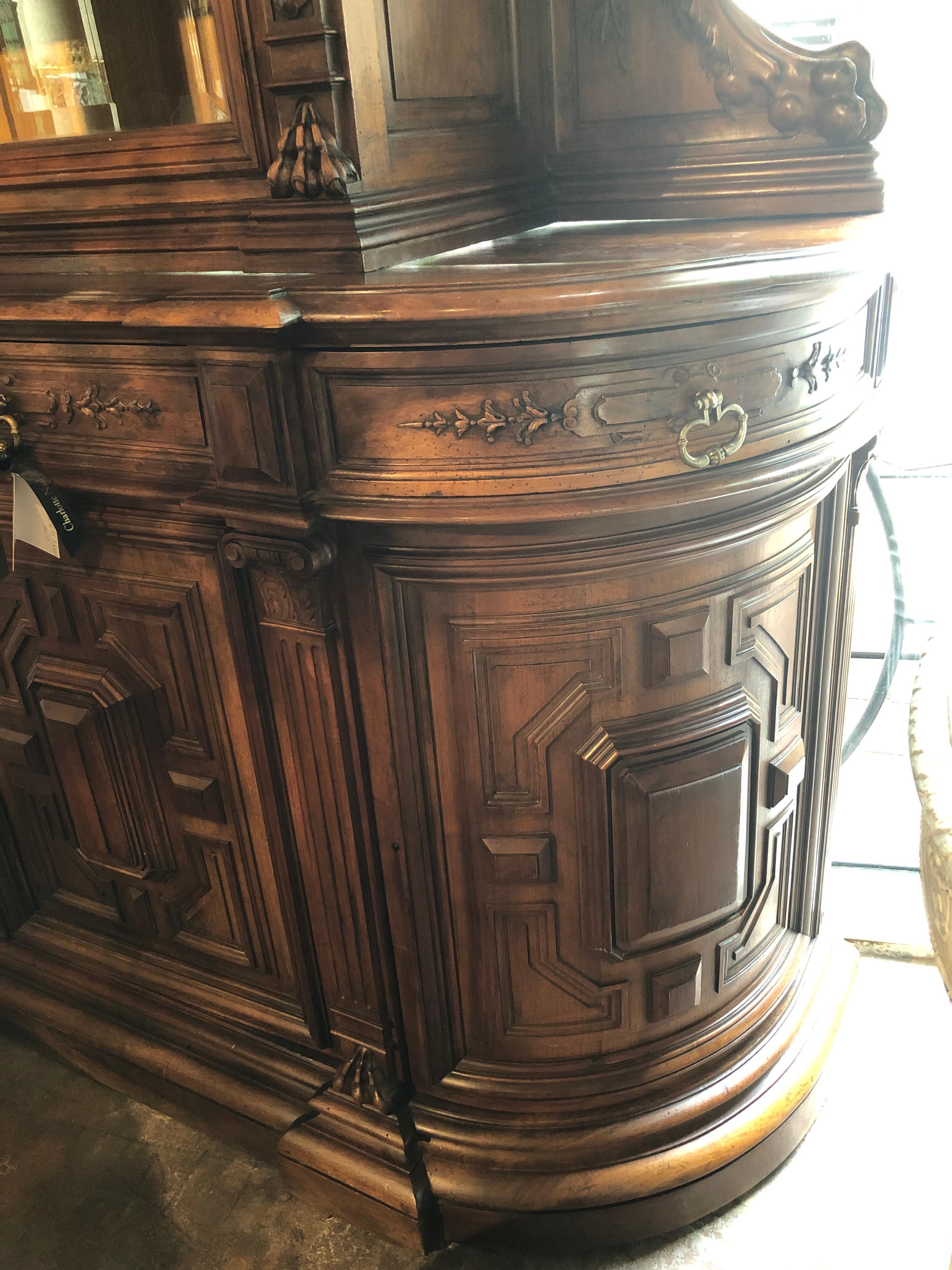 Majestic French Renaissance Style Cabinet in Walnut For Sale 2