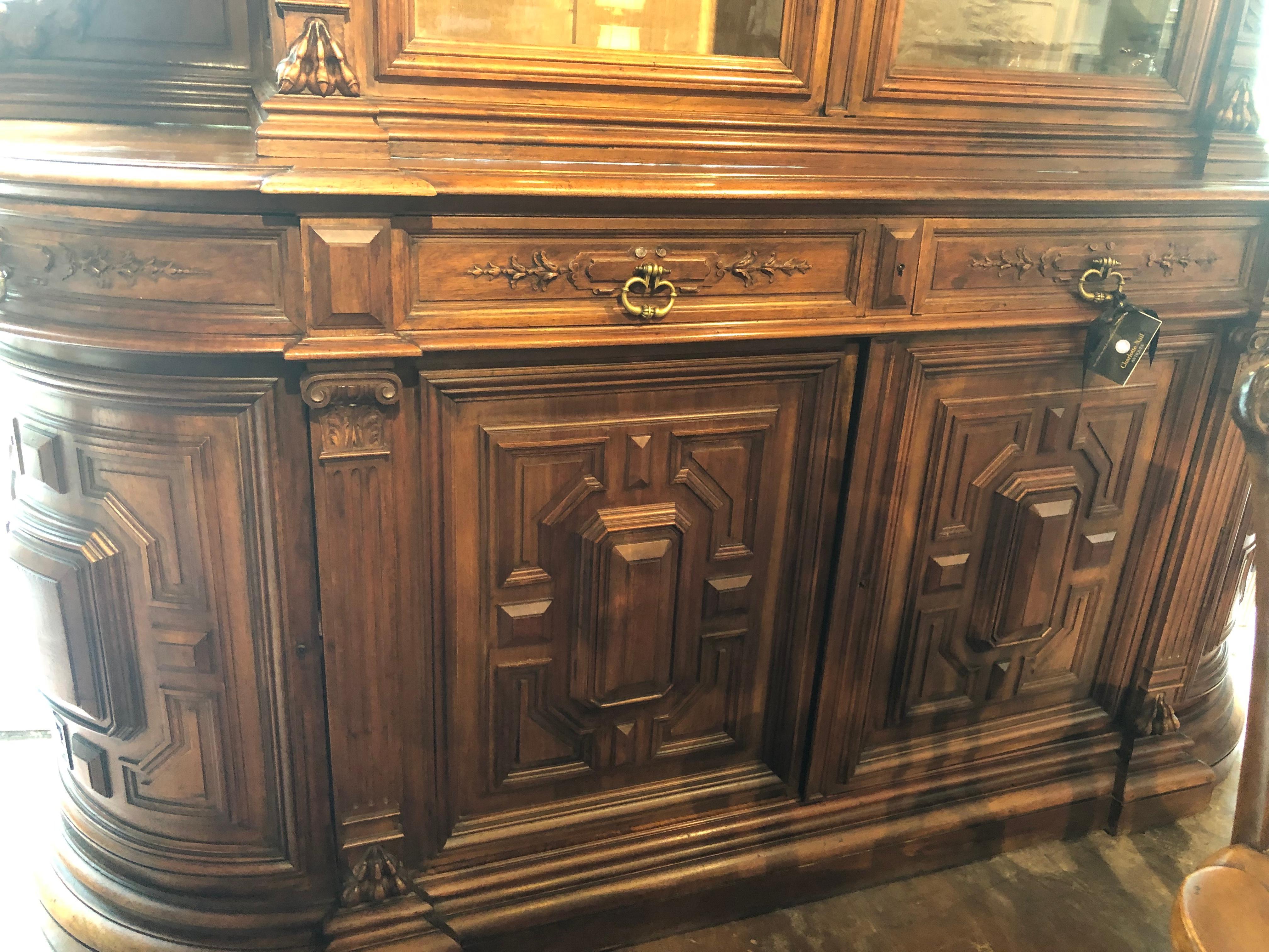 Majestic French Renaissance Style Cabinet in Walnut For Sale 4