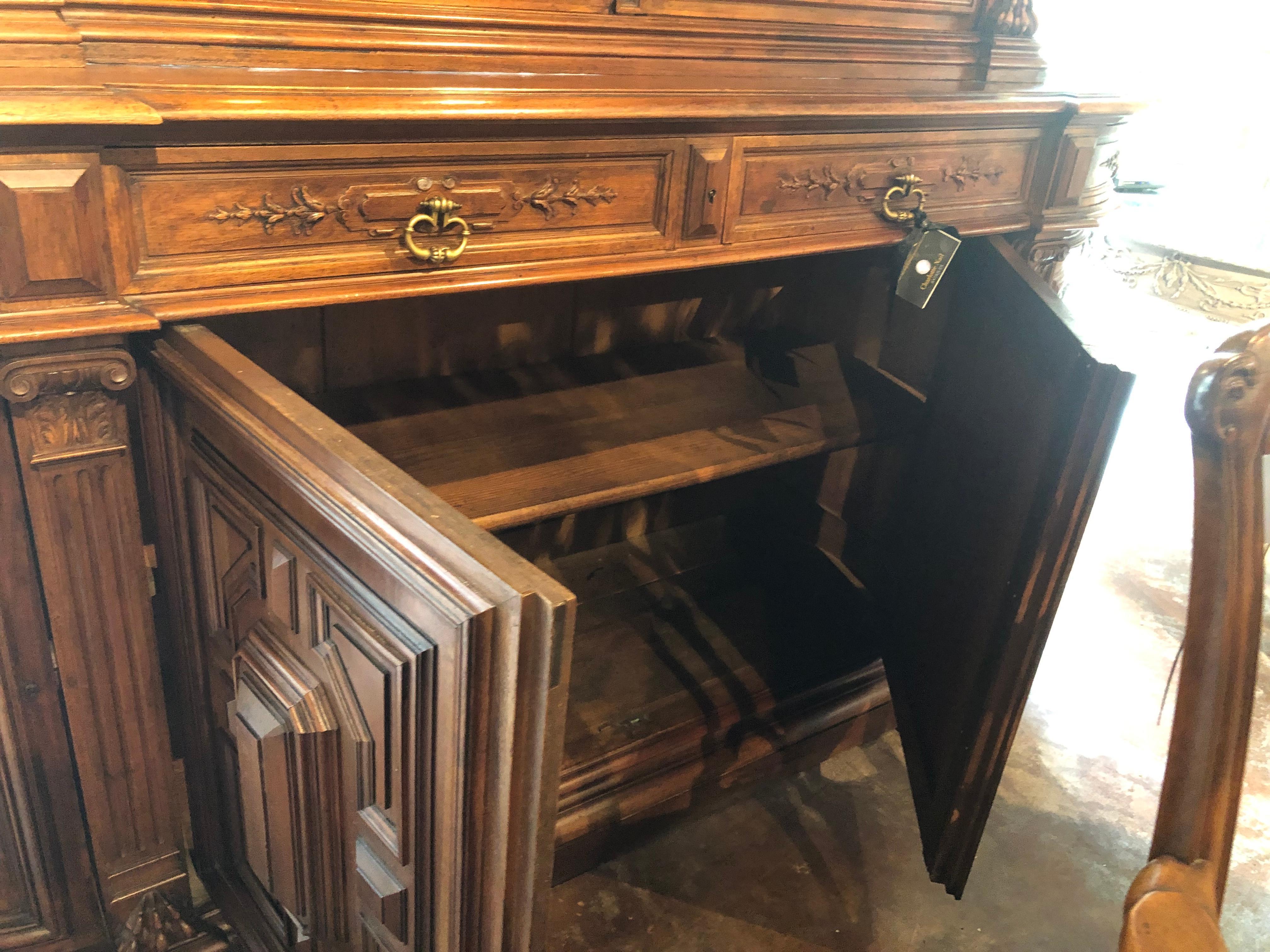 Majestic French Renaissance Style Cabinet in Walnut For Sale 5