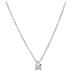 GIA Certified Natural Round Cut 0.4 ct VVS2 Diamond Pendant Necklace In 18K Gold