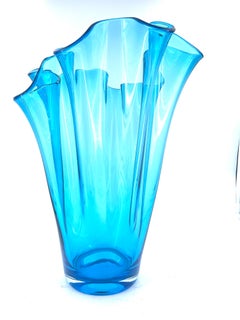 Majestic Giant Blue Handkerchief Vase