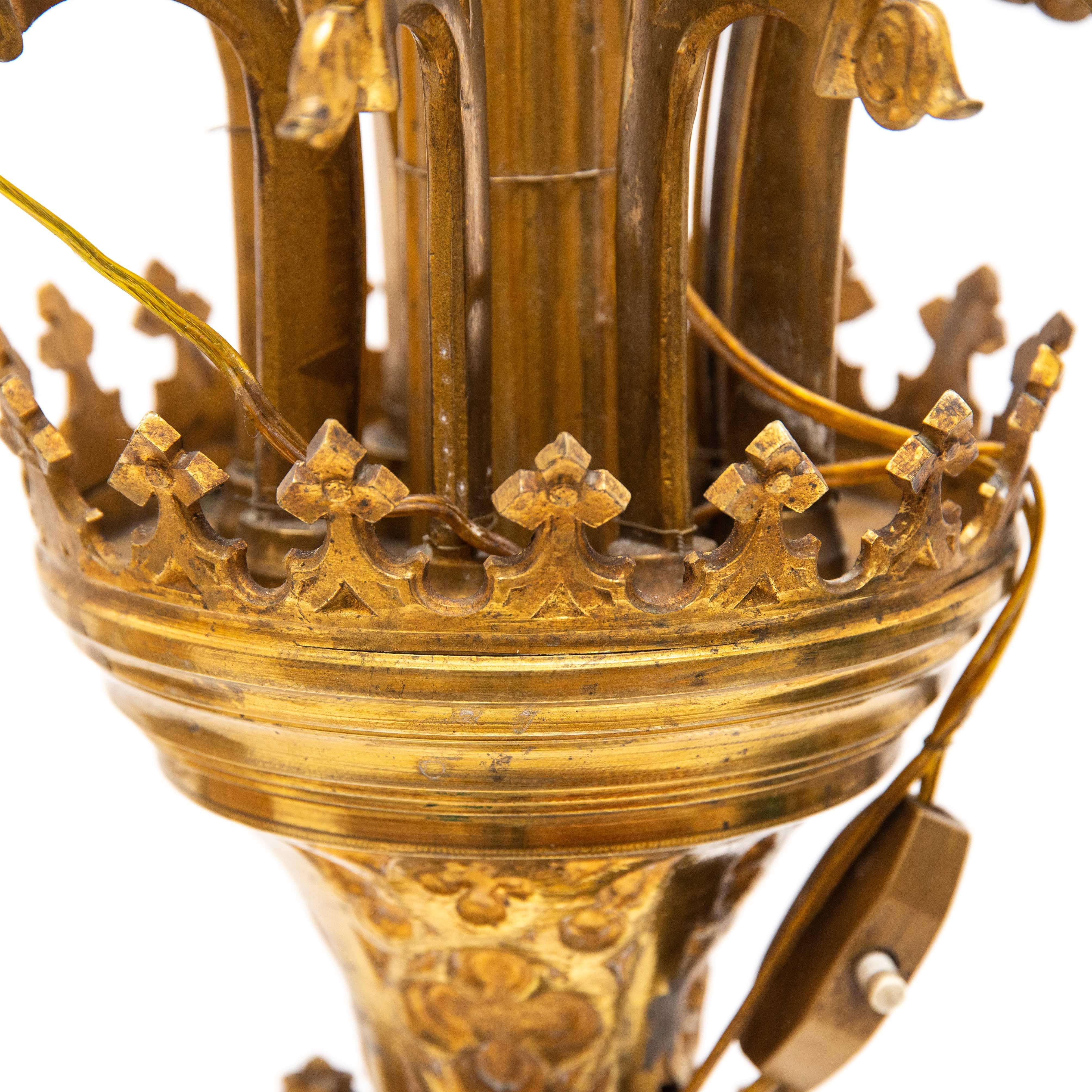 Majestic Gilded Bronze Candlestick, Italy, 1908 4
