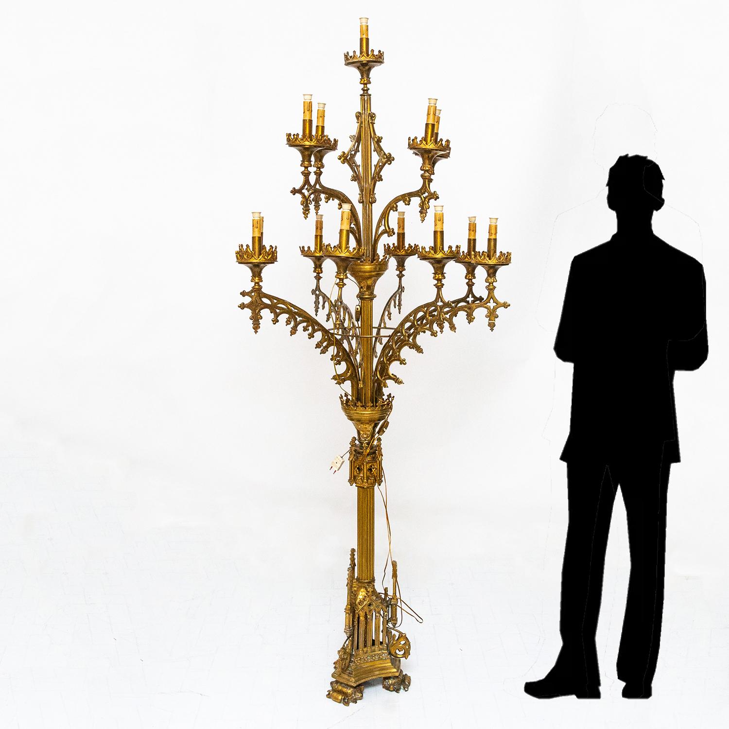 Large gilded bronze candlestick, dated 24 May 1908. On the base bears an inscription commemorating the beatification of Maddalena Sofia Barat (Joigny, 12 December 1779 - Paris, 25 May 1865) was a French religious, founder of the Society of the