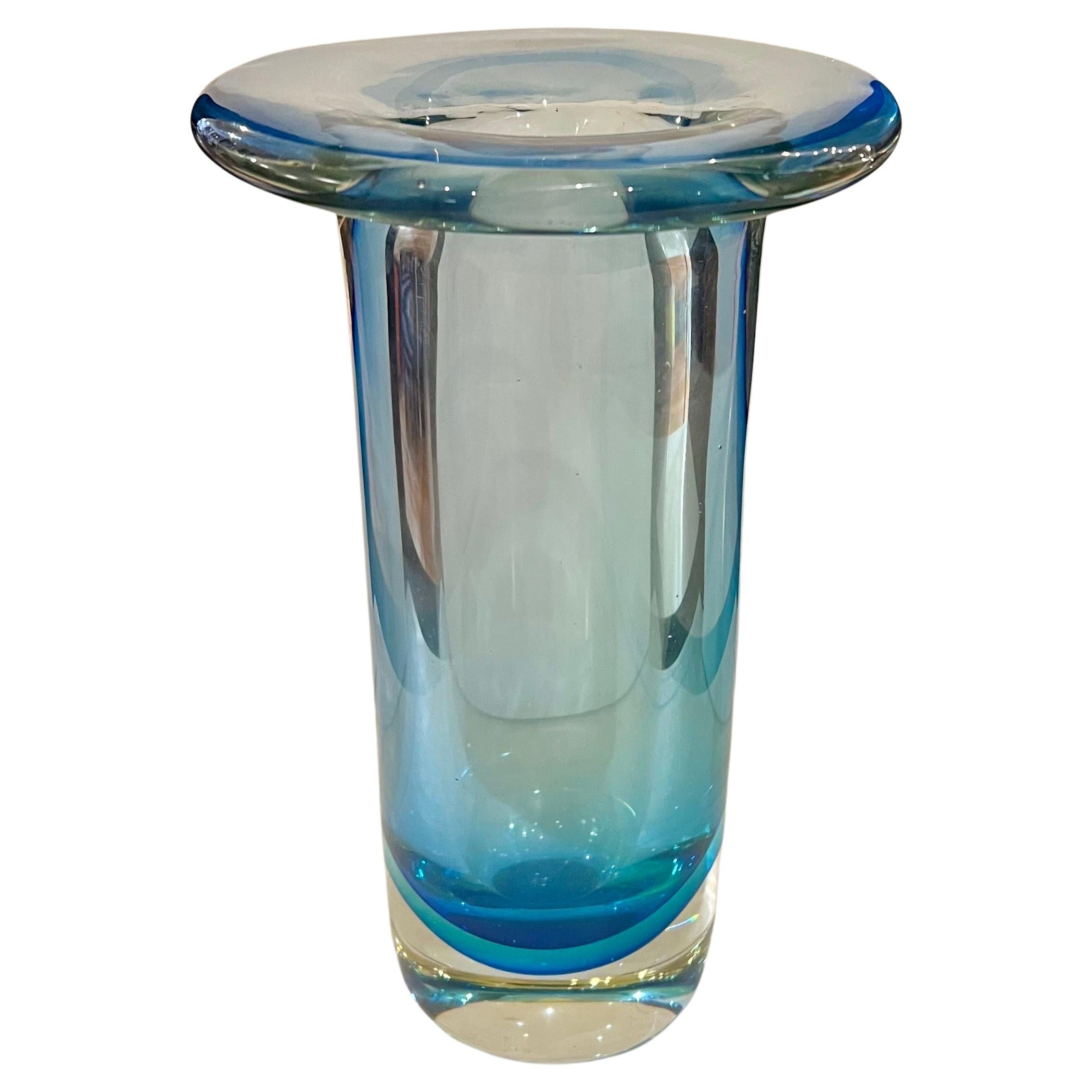 Majestätische Murano Cenedese-Vase Sommerso aus Glas 