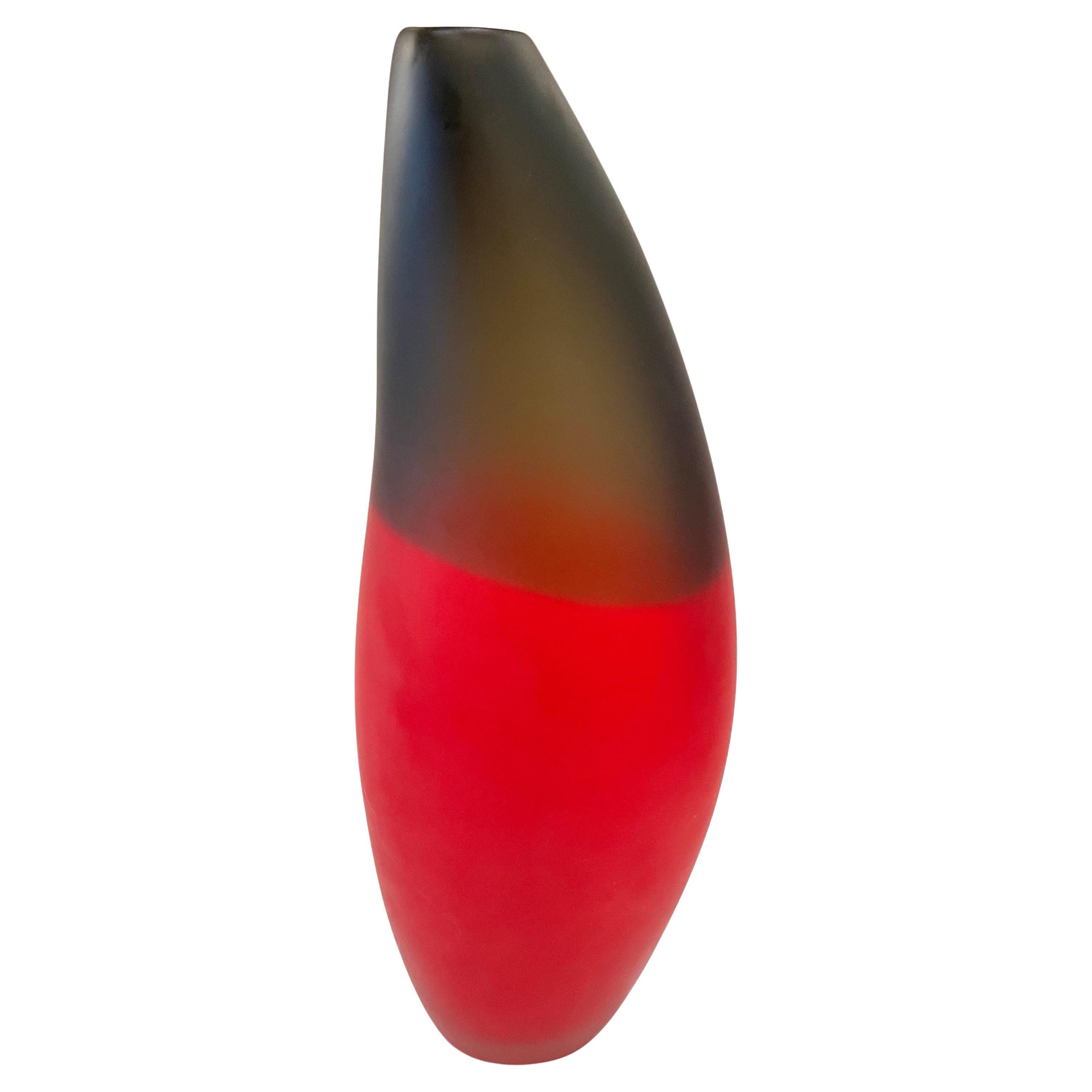 20ième siècle Majestueux vase en verre signé par Salviati Adam Aronson, daté de 2002