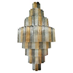 Majestic Gold Fumé and Clear Murano Chandelier by Valentina Planta