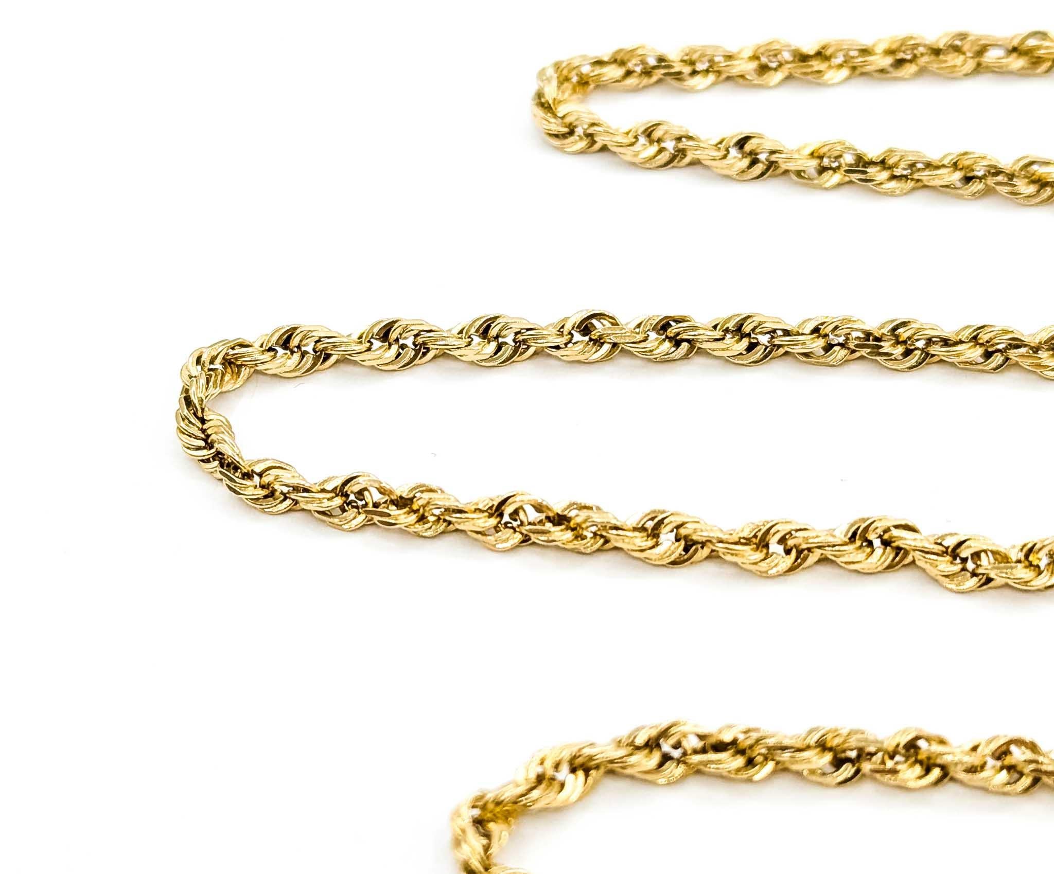 Majestic Gold Rope Necklace

Introducing a captivating gold fashion necklace crafted in 14k yellow gold, this piece embodies timeless elegance and sophistication. The necklace features an intricate rope link design, which adds a touch of classic