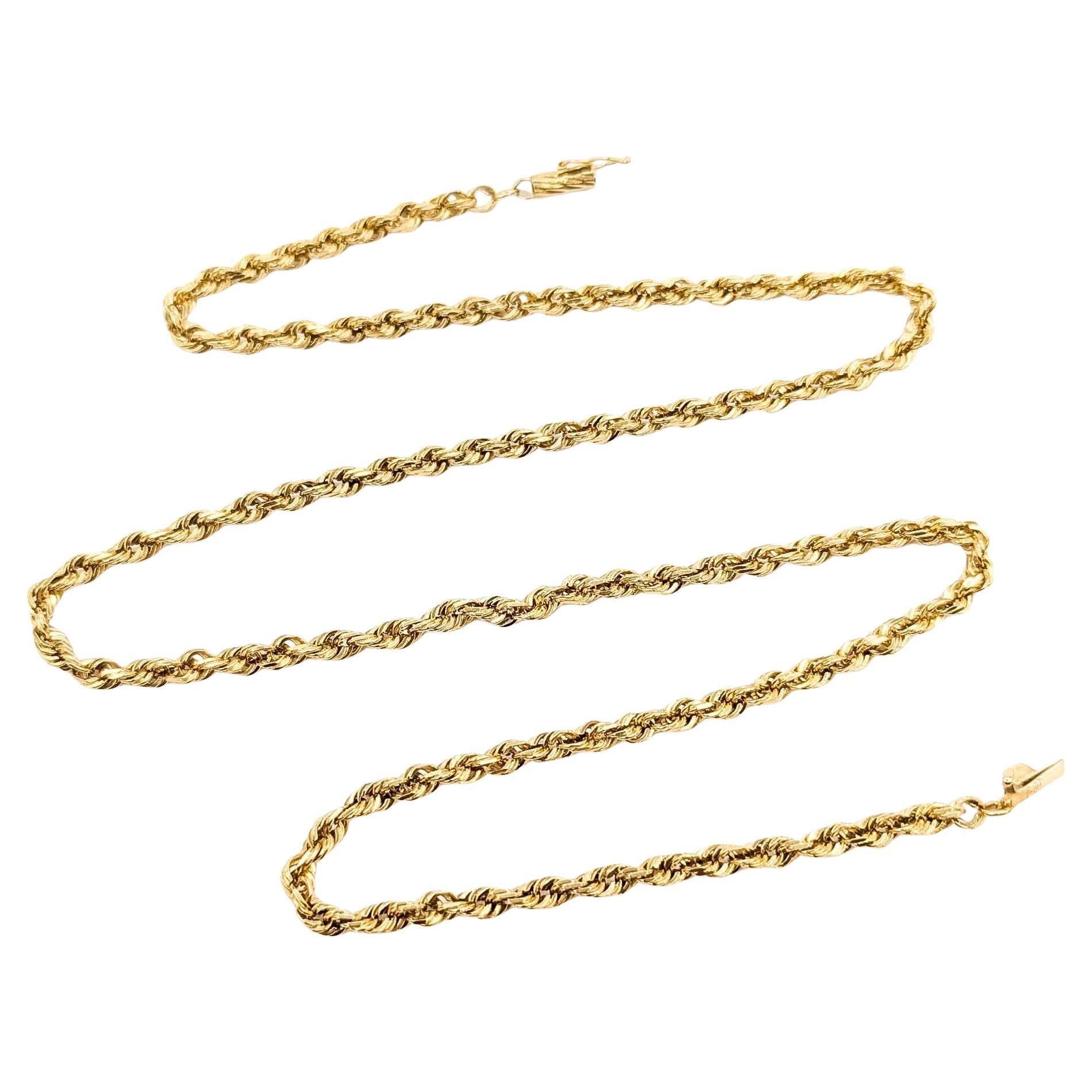 Majestic Gold Rope Necklace For Sale