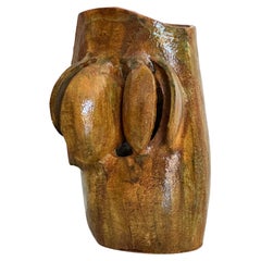 Majestueux et énorme vase abstrait en grès émaillé, La Borne, France, 1970