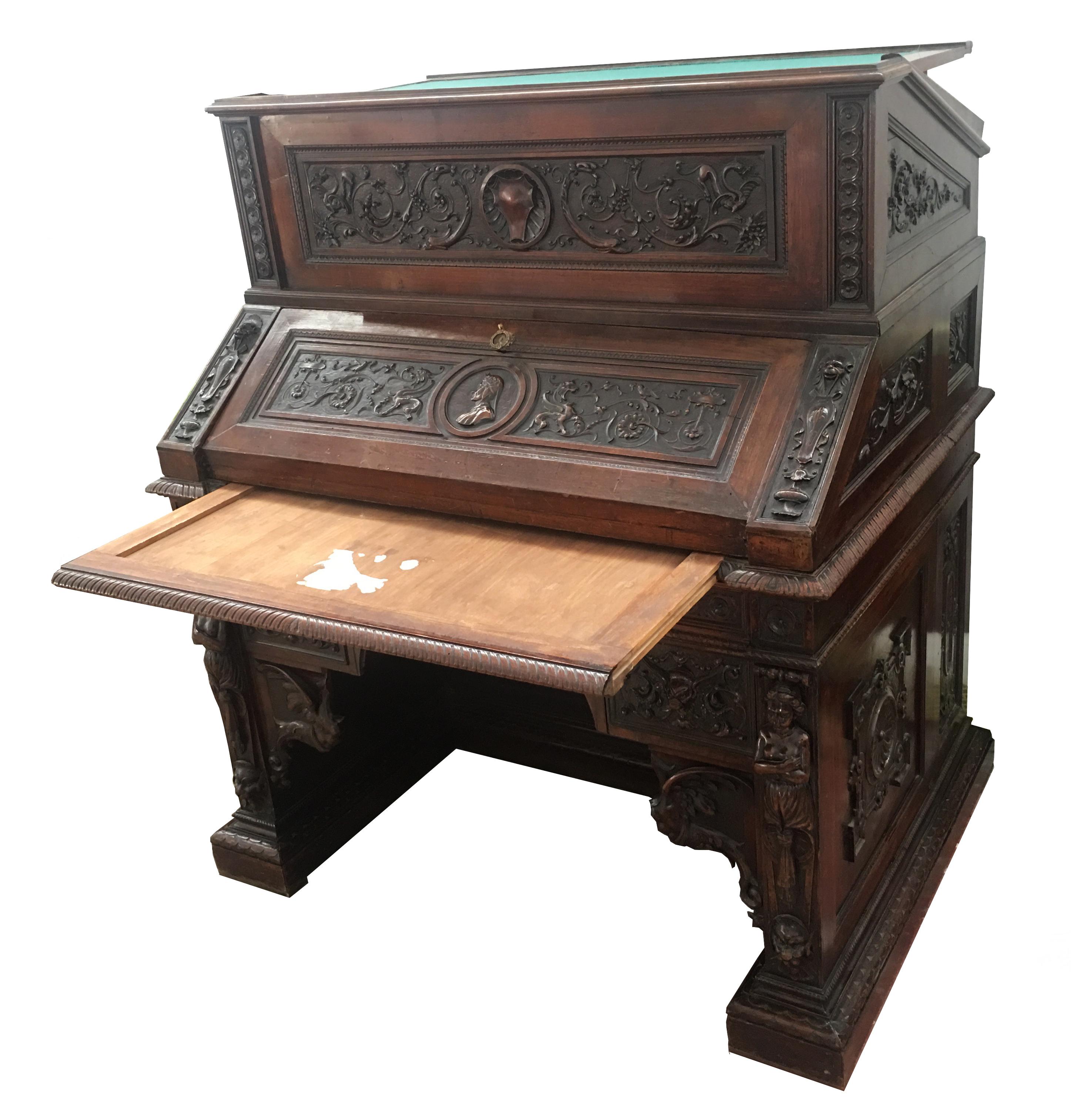 Majestic Italian Desk, circa 1820 For Sale 1