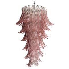 Majestic Italian Murano Felci Glass spiral chandelier - 83 pink glasses
