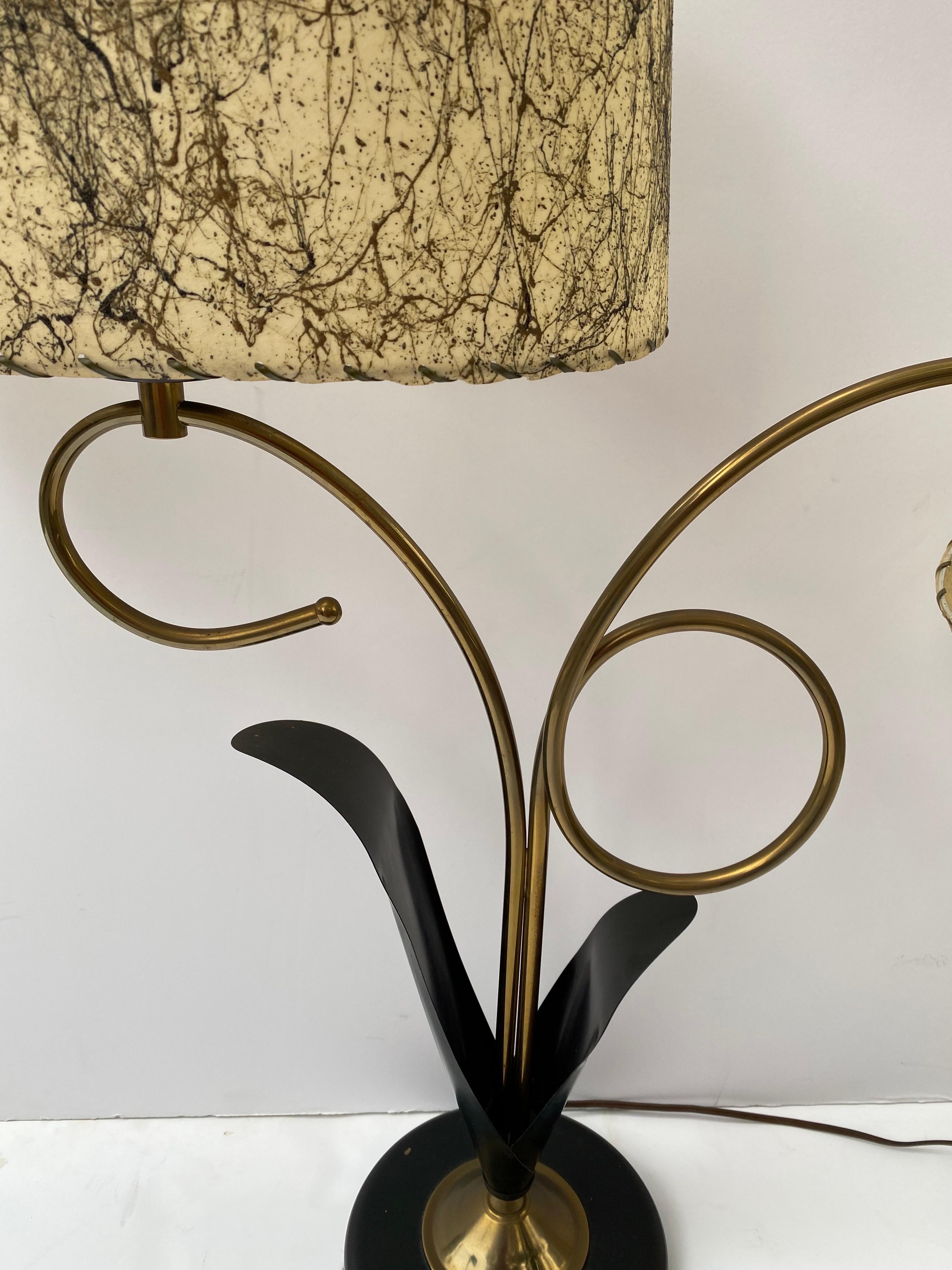 Majestic Lamp Company 50’s Table Lamp with 2 fiberglass shades at 1stDibs