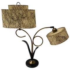 Majestic Lamp Company 50’s Table Lamp with 2 fiberglass shades