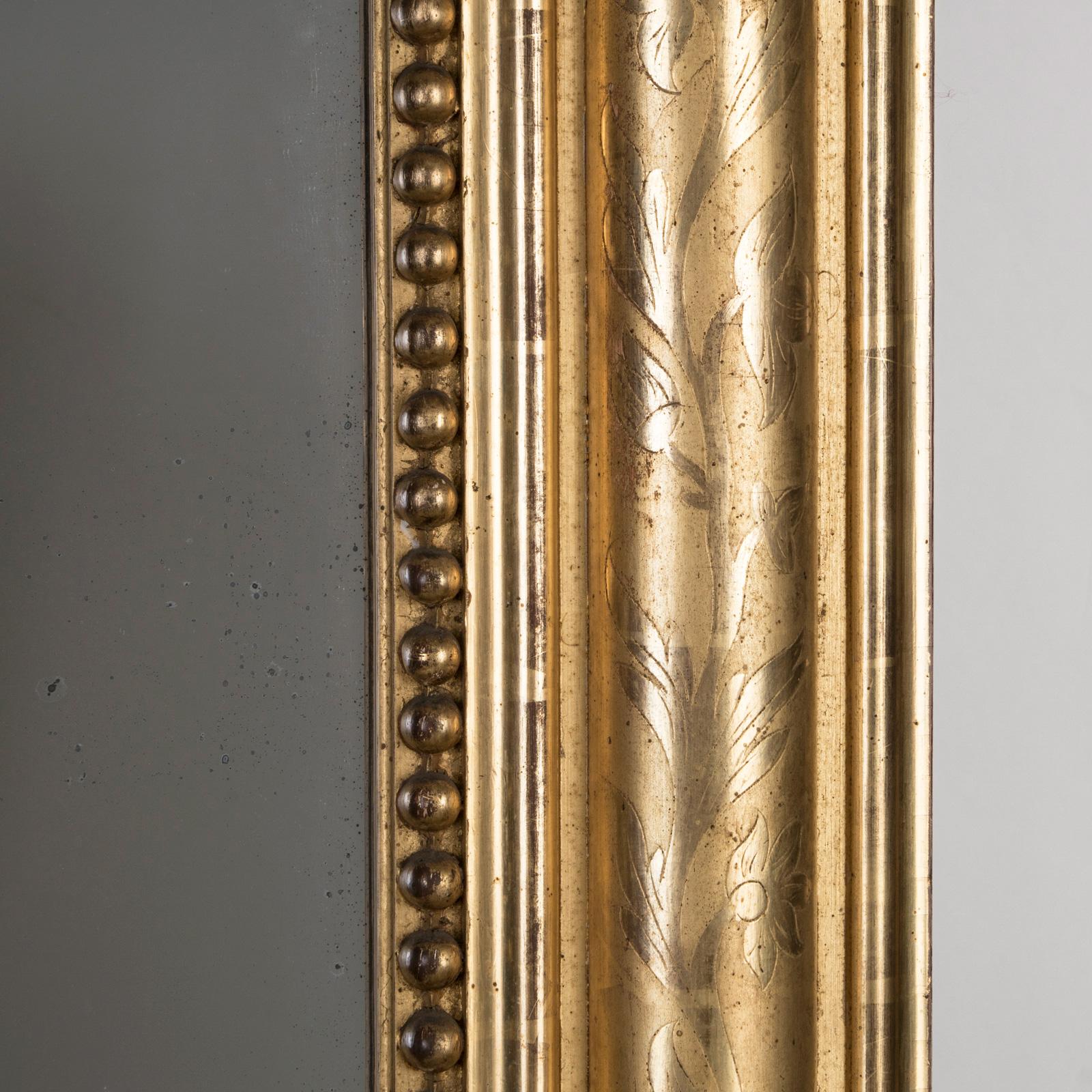 19th Century Majestic Large Antique French 19th C Gold Gilt Louis Philippe Mirror, 1850s