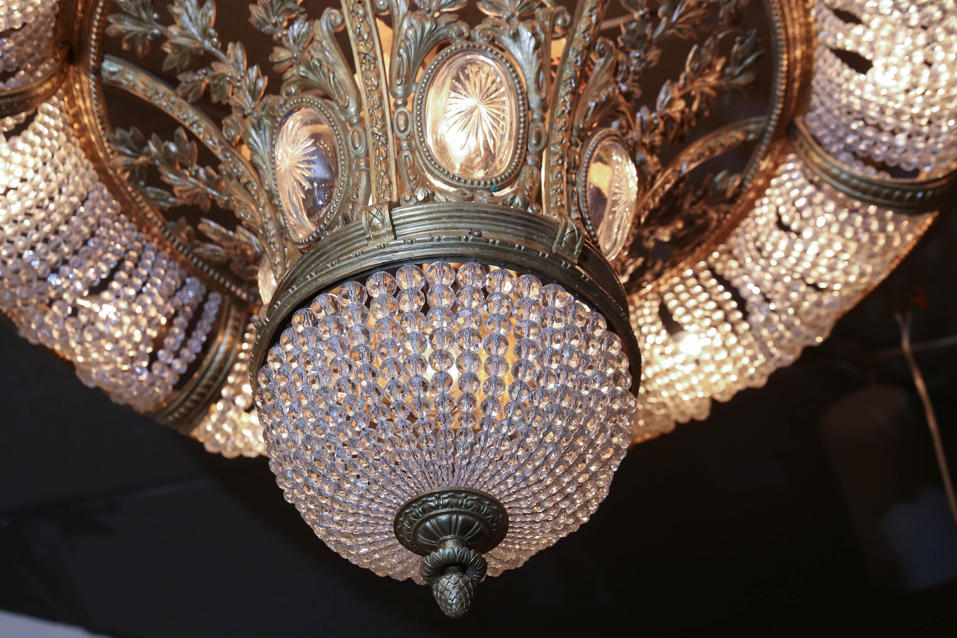 large flush mount chandelier