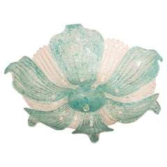Majestätisch Großes Format Faszinierend Vintage Murano Glas Deckenleuchte Blu Acquamarin