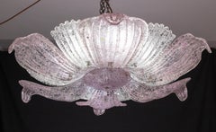 Majestic Large Size Fascinating Vintage Murano Glass Ceiling lamp Pink