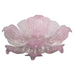 Majestuosa Gran Tamaño Fascinante Lámpara de techo vintage de cristal de Murano Rosa