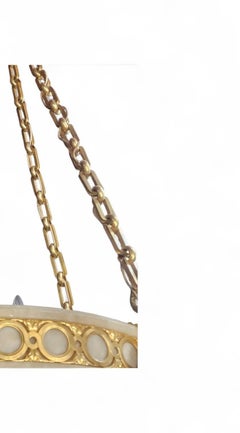 Majestic Louis Xv1 Gilt Bronze/Alabaster Chandelier