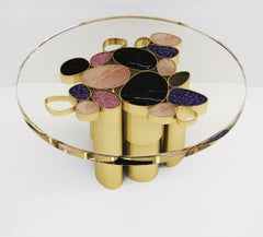 Majestic Luxury "Jaipur" Contemporary Modern Dining Table in Marble & Gemstones