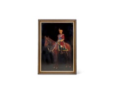 Majestic Maharaja, A Monumental Oil Painting of an Indian Maharaja on Horseback