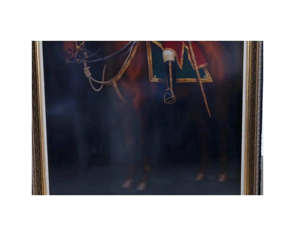 Majestic Maharaja, A Monumental Oil Painting of an Indian Maharaja on Horseback In Good Condition For Sale In New York, NY