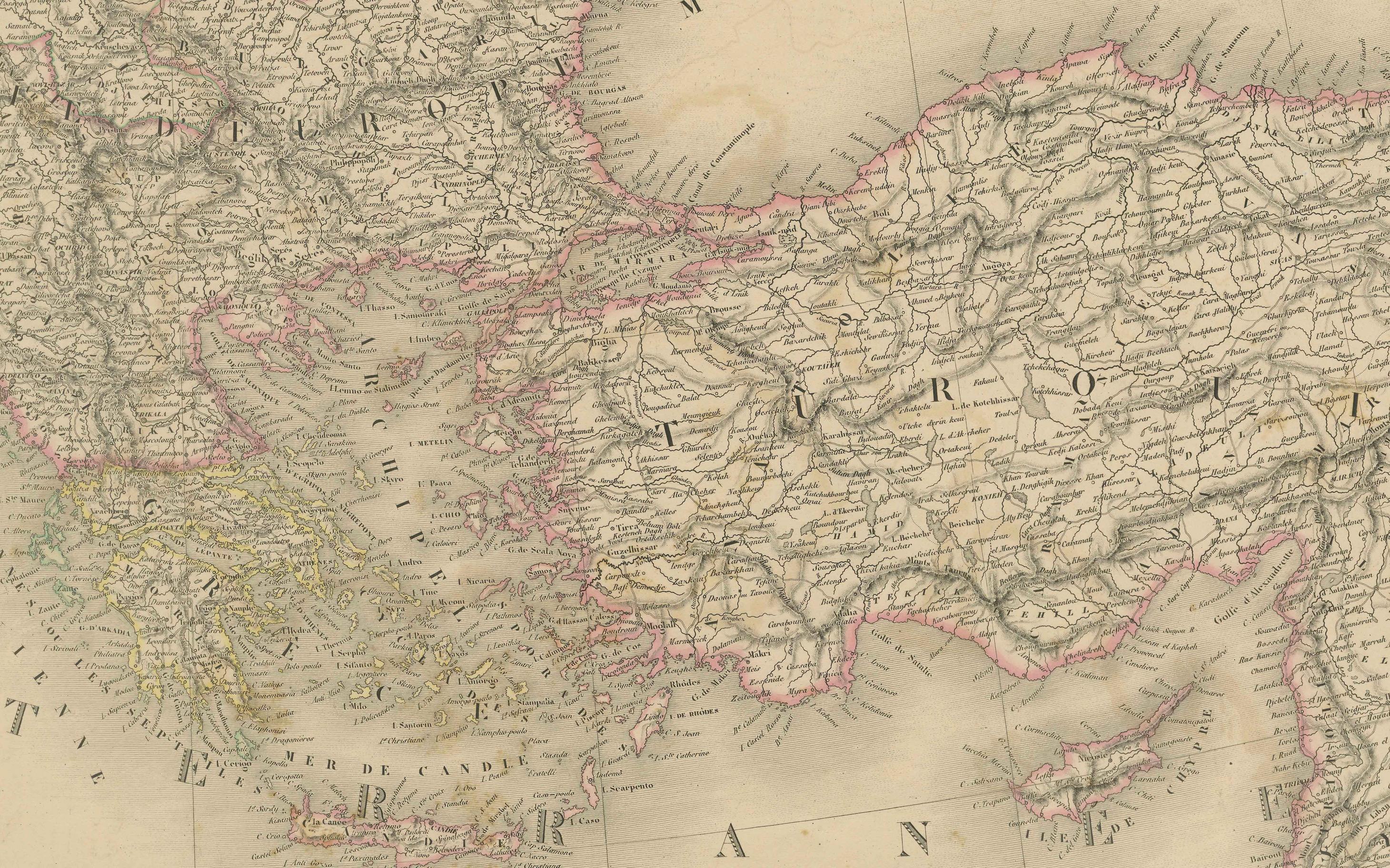 Carte majestueuse de l'Europe par Andriveau-Goujon - Vue continentale complète - ca.1849 en vente 1