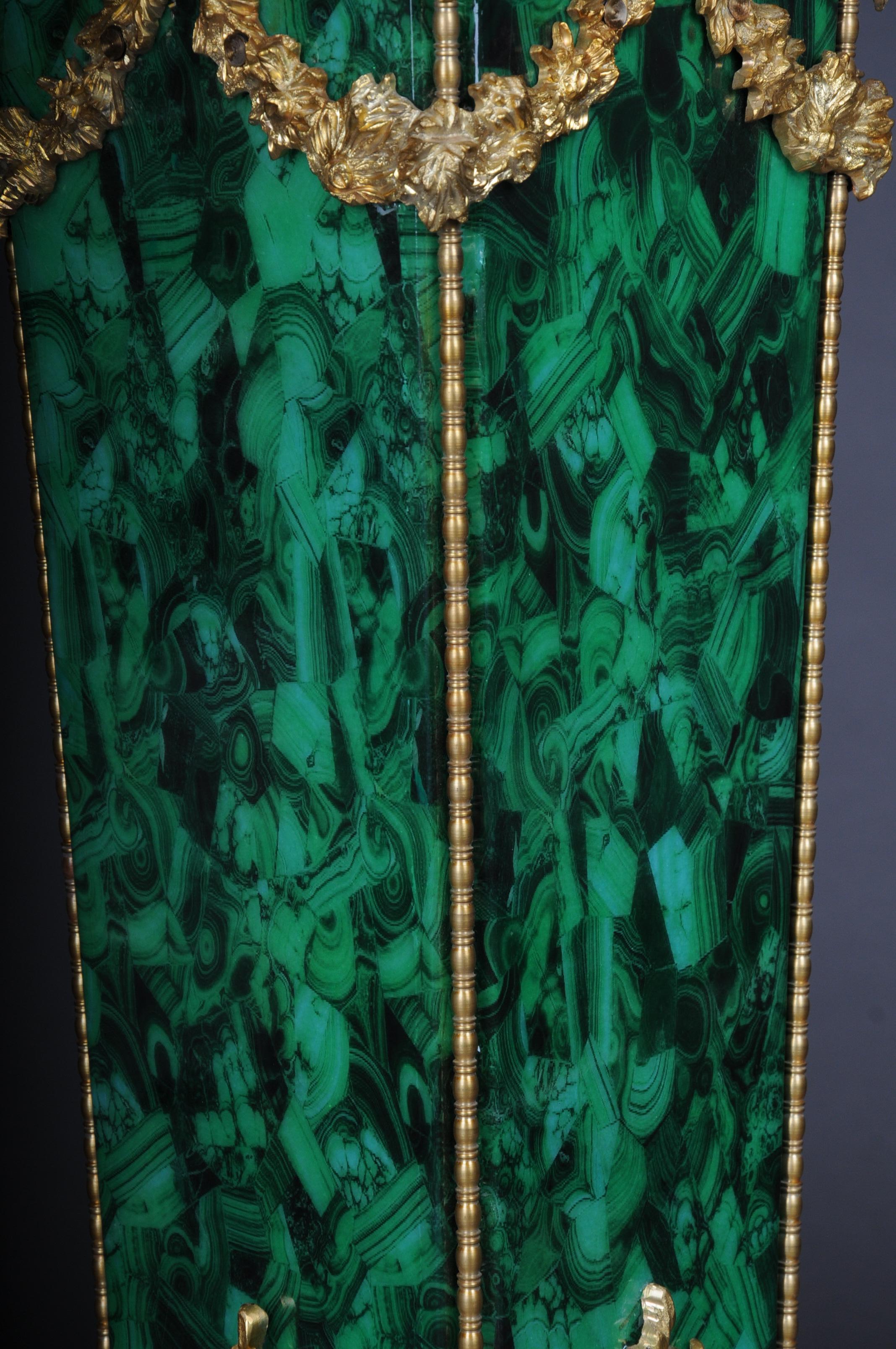 Majestätische Marmorsäule mit Malachitbronze, Napoleon III.-Stil im Angebot 7