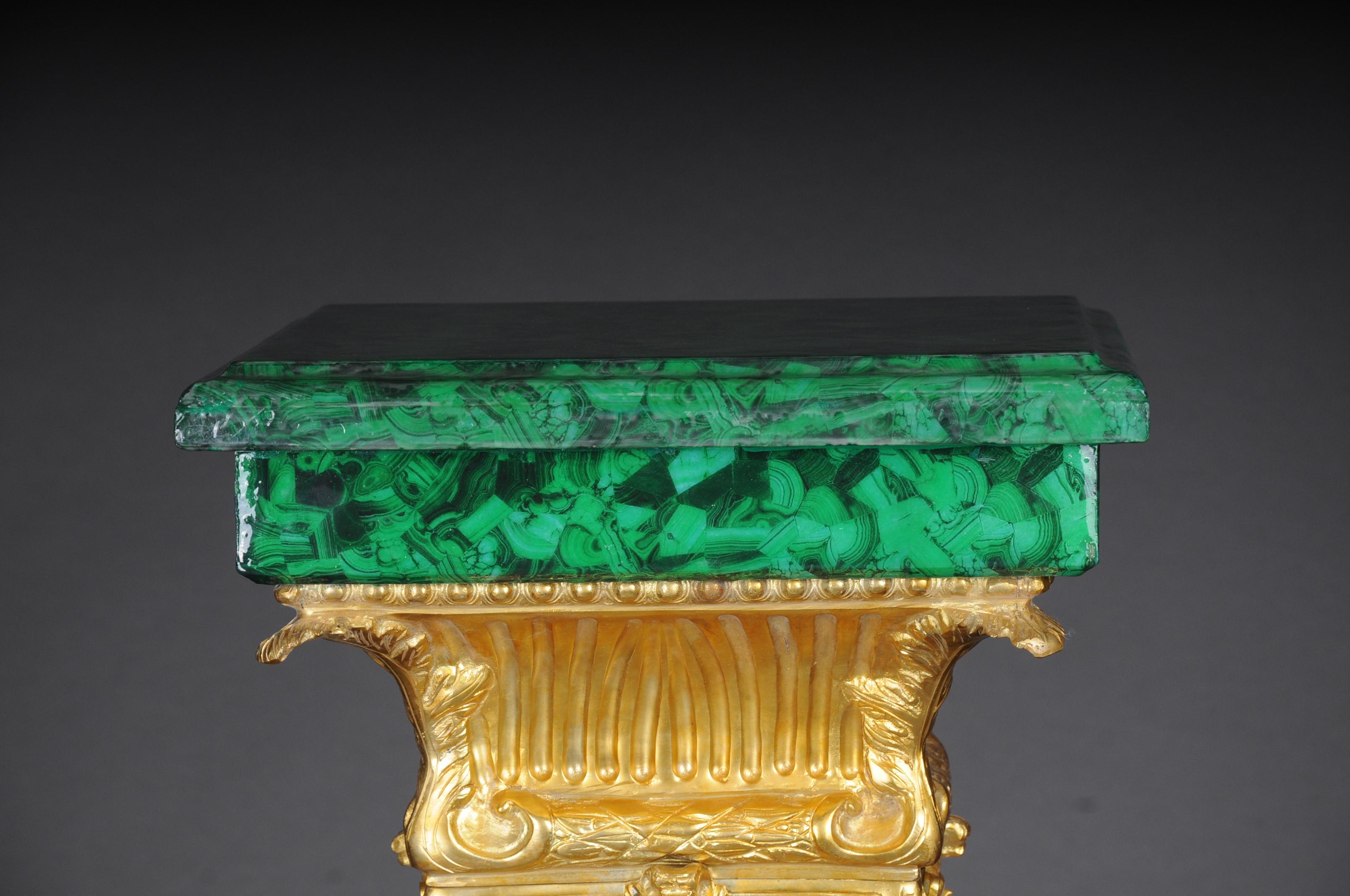 Majestätische Marmorsäule mit Malachitbronze, Napoleon III.-Stil im Angebot 2