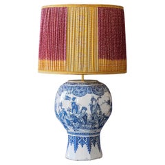 Authentic 1695 Delftware Lamp by De Witte Ster, Attributed to Witsenburgh, 1 m