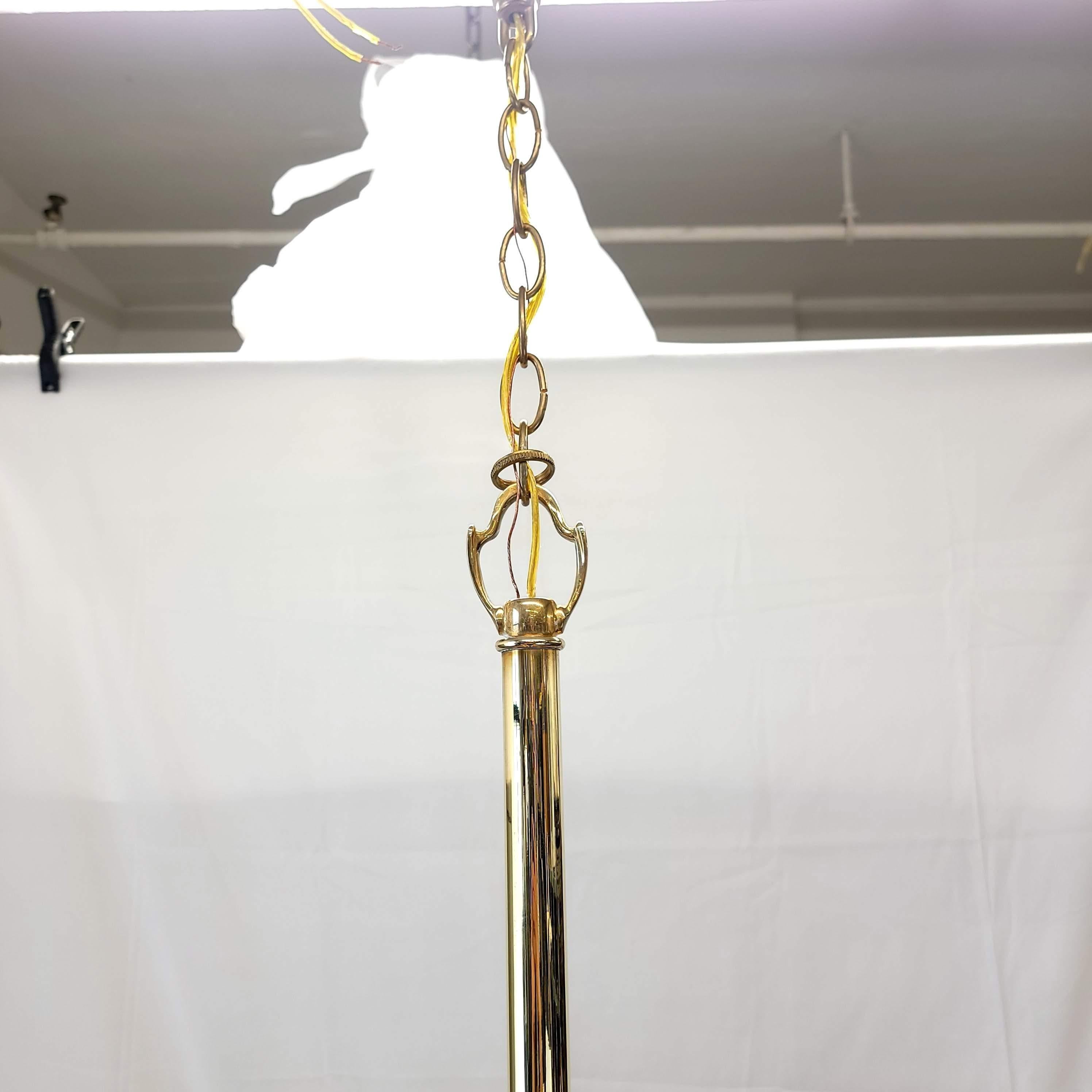 Hand-Crafted Majestic Mid-Century Modern Polished Brass Chandelier For Sale