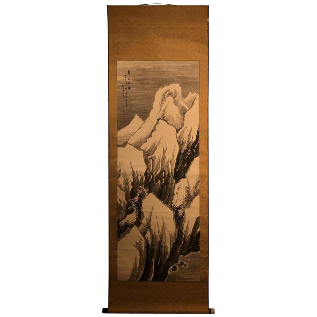 Japan Antique Majestic Mountain Scroll