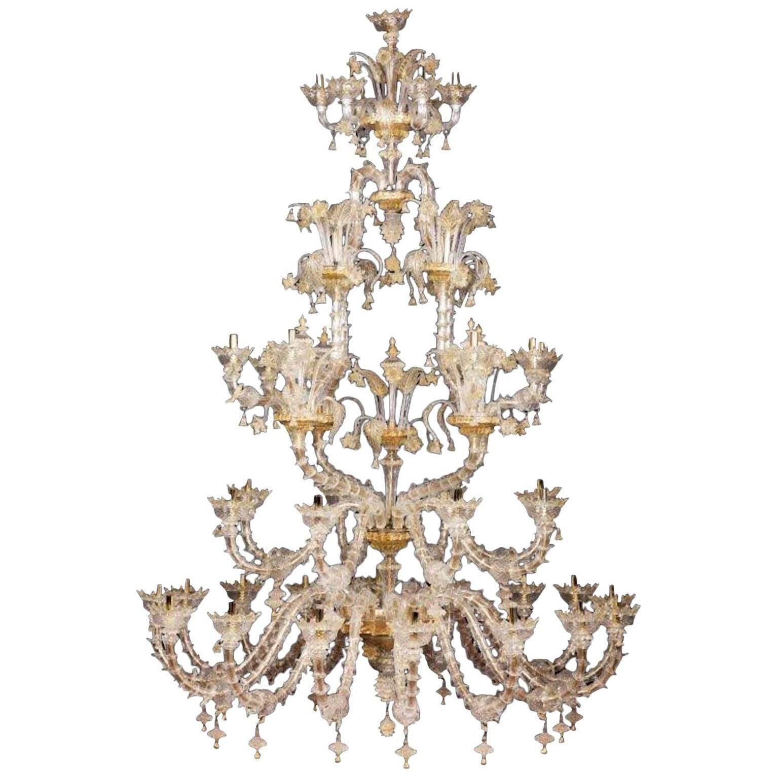 Majestic Rezzonico Murano Chandelier For Sale