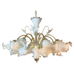Vintage Majestic Murano Chandelier, 8 Arms, New Bath Gold, 1980s