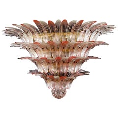 Majestic Murano Chandelier Pink and Ice Glasses