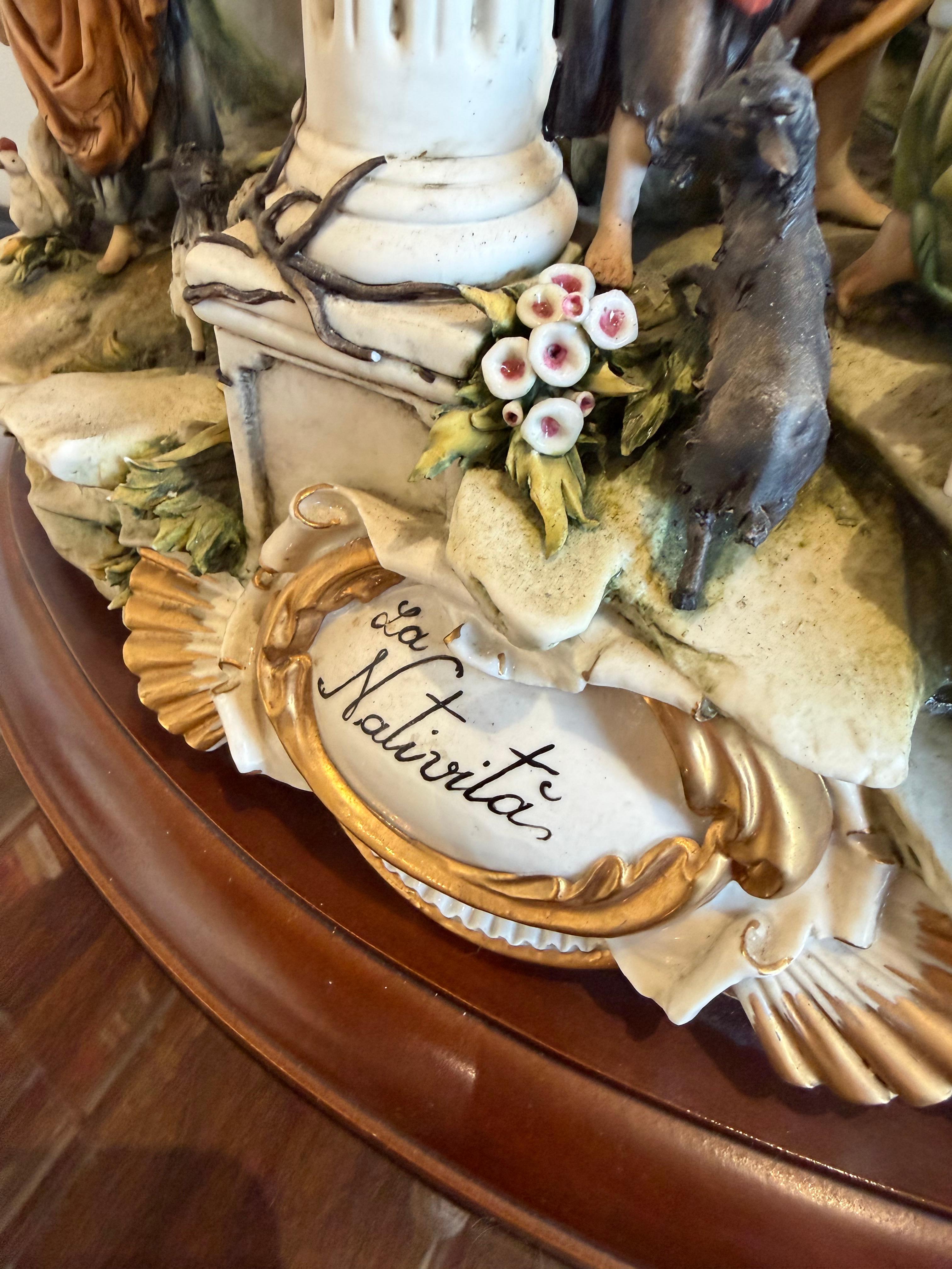 Nativité Majestic, porcelaine de Capodimonte, pièce numérotée 383 sur 500, années 1990 en vente 5