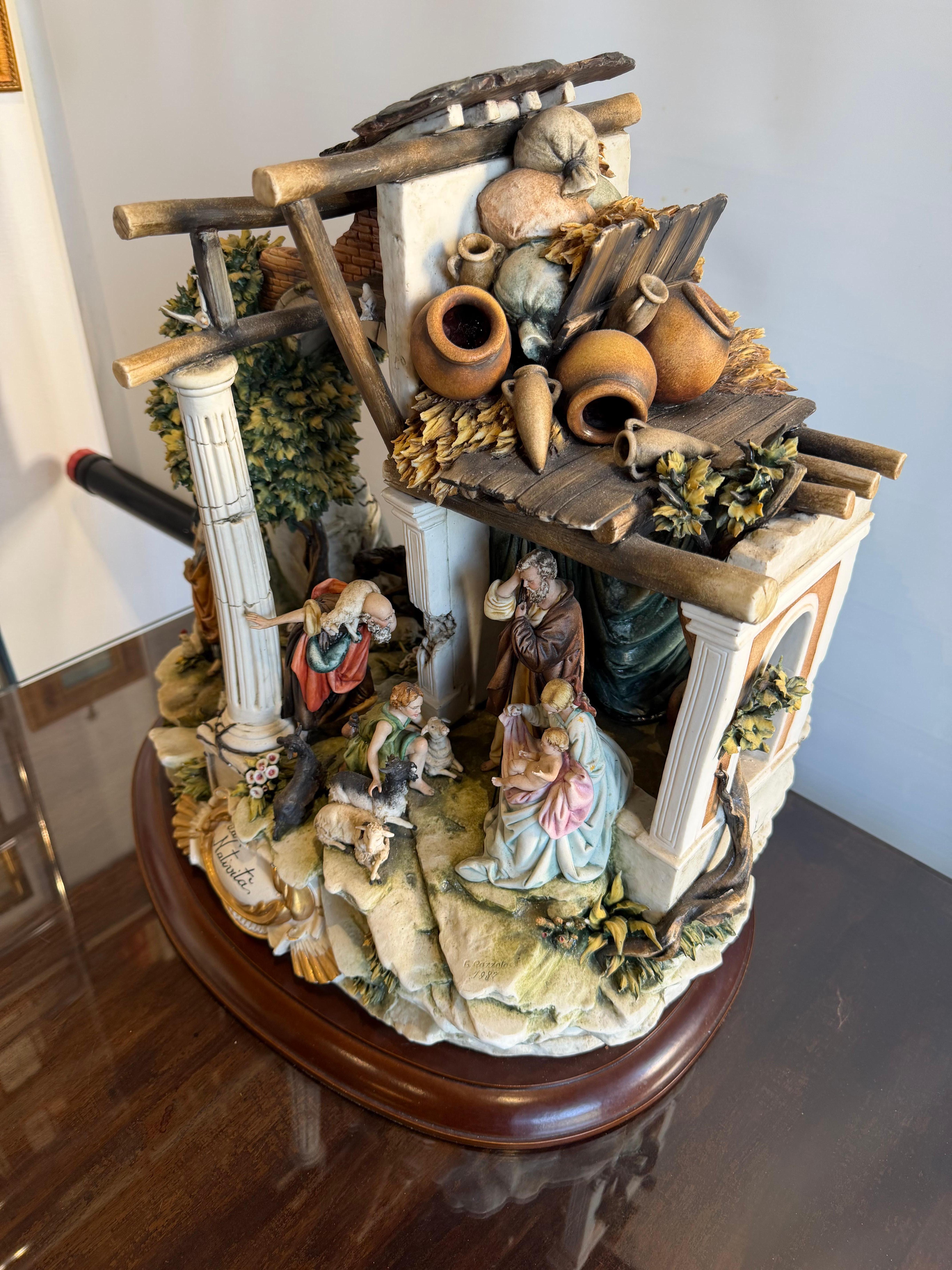 Nativité Majestic, porcelaine de Capodimonte, pièce numérotée 383 sur 500, années 1990 en vente 3