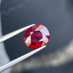 Majestueux rubis naturel de couleur sang de pigeon 1,52 carat, pierre précieuse non sertie, taille de bague