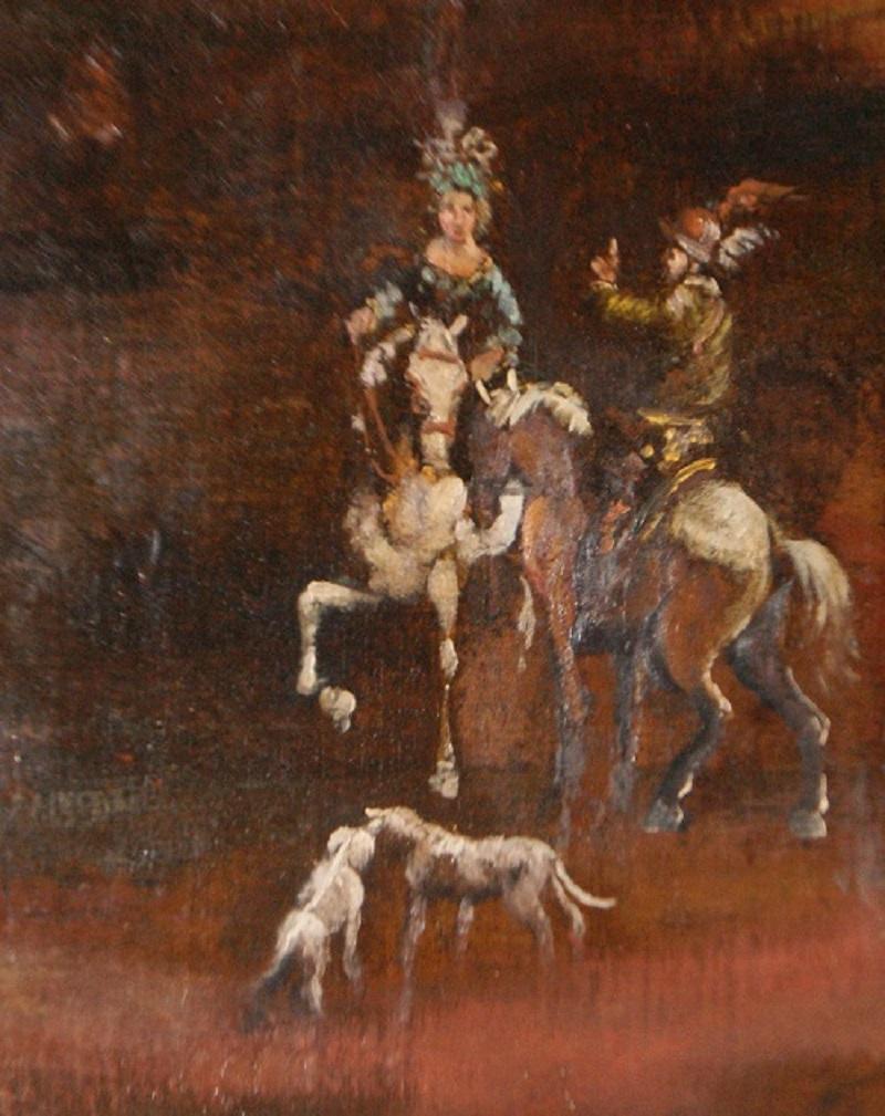 Majestueuse huile sur toile représentant un italien des années 1700 Excellent état - En vente à Barletta, IT