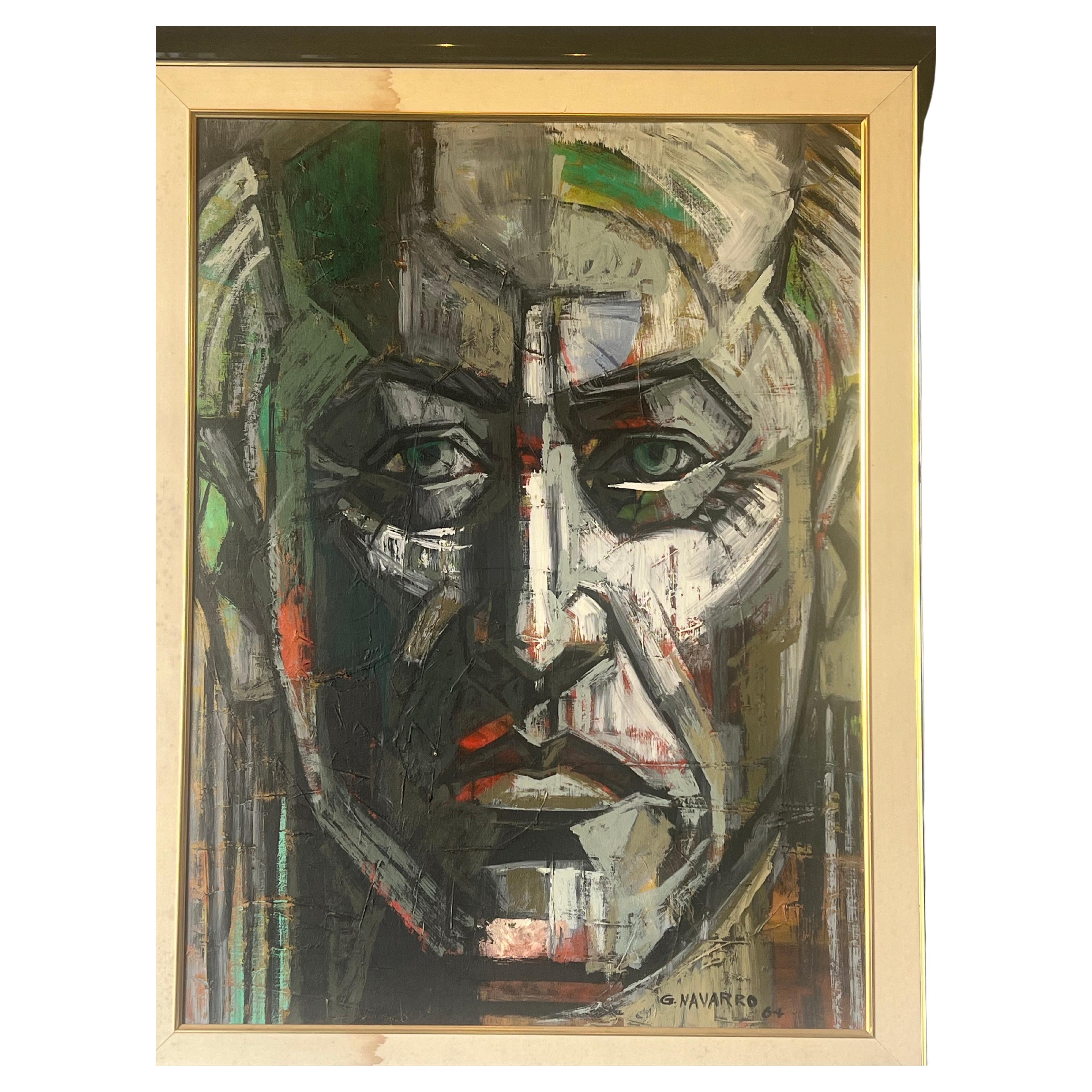 Majestic Öl auf Leinwand Gerahmt Großes Original Lateinamerikanischer Künstler G Navarro 64 (Expressionismus) im Angebot