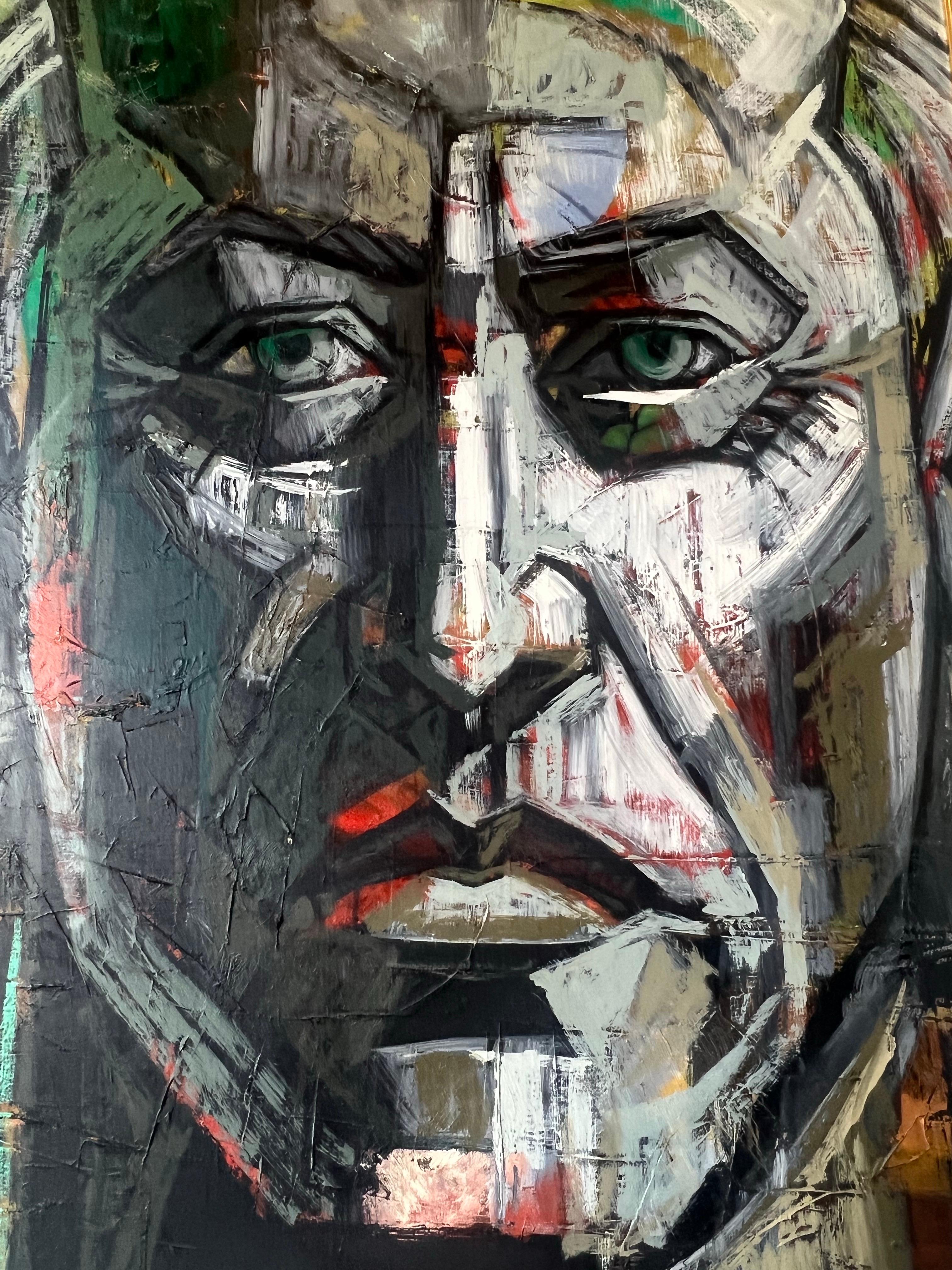 Majestic Öl auf Leinwand Gerahmt Großes Original Lateinamerikanischer Künstler G Navarro 64 im Zustand „Gut“ im Angebot in San Diego, CA