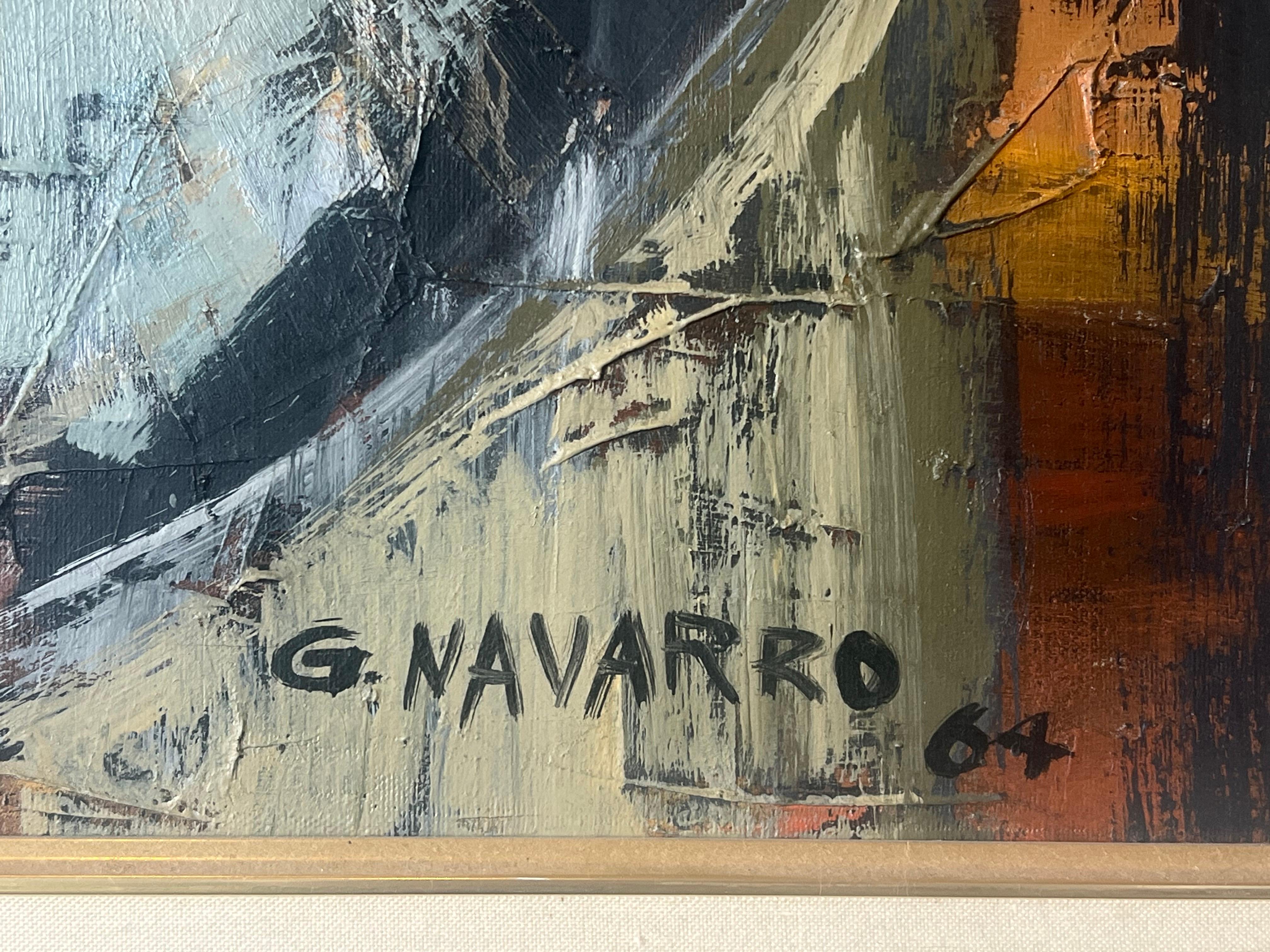 Majestic Öl auf Leinwand Gerahmt Großes Original Lateinamerikanischer Künstler G Navarro 64 (20. Jahrhundert) im Angebot