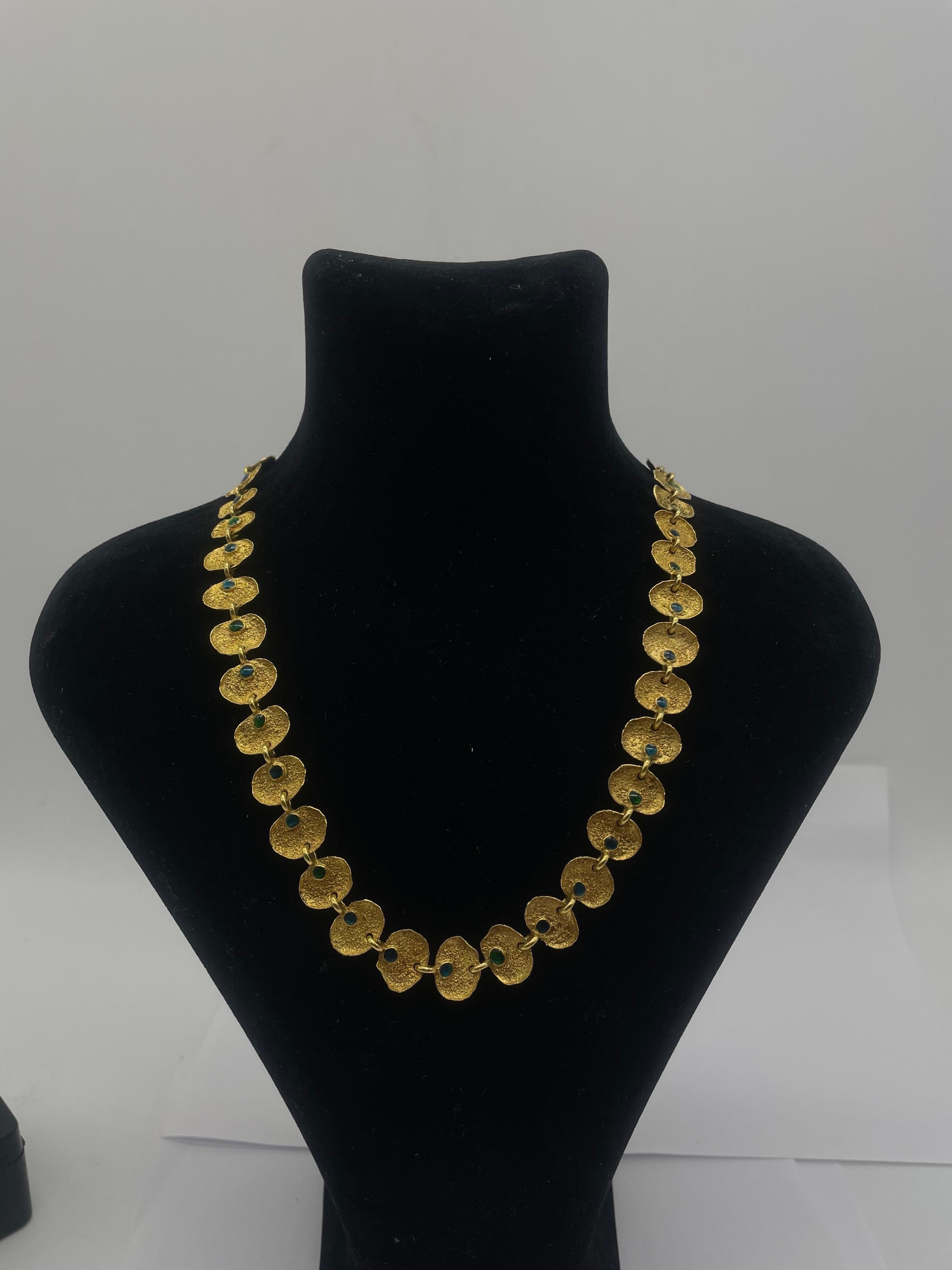 Majestic old German goldsmith master necklace made of 21k gold For Sale 13