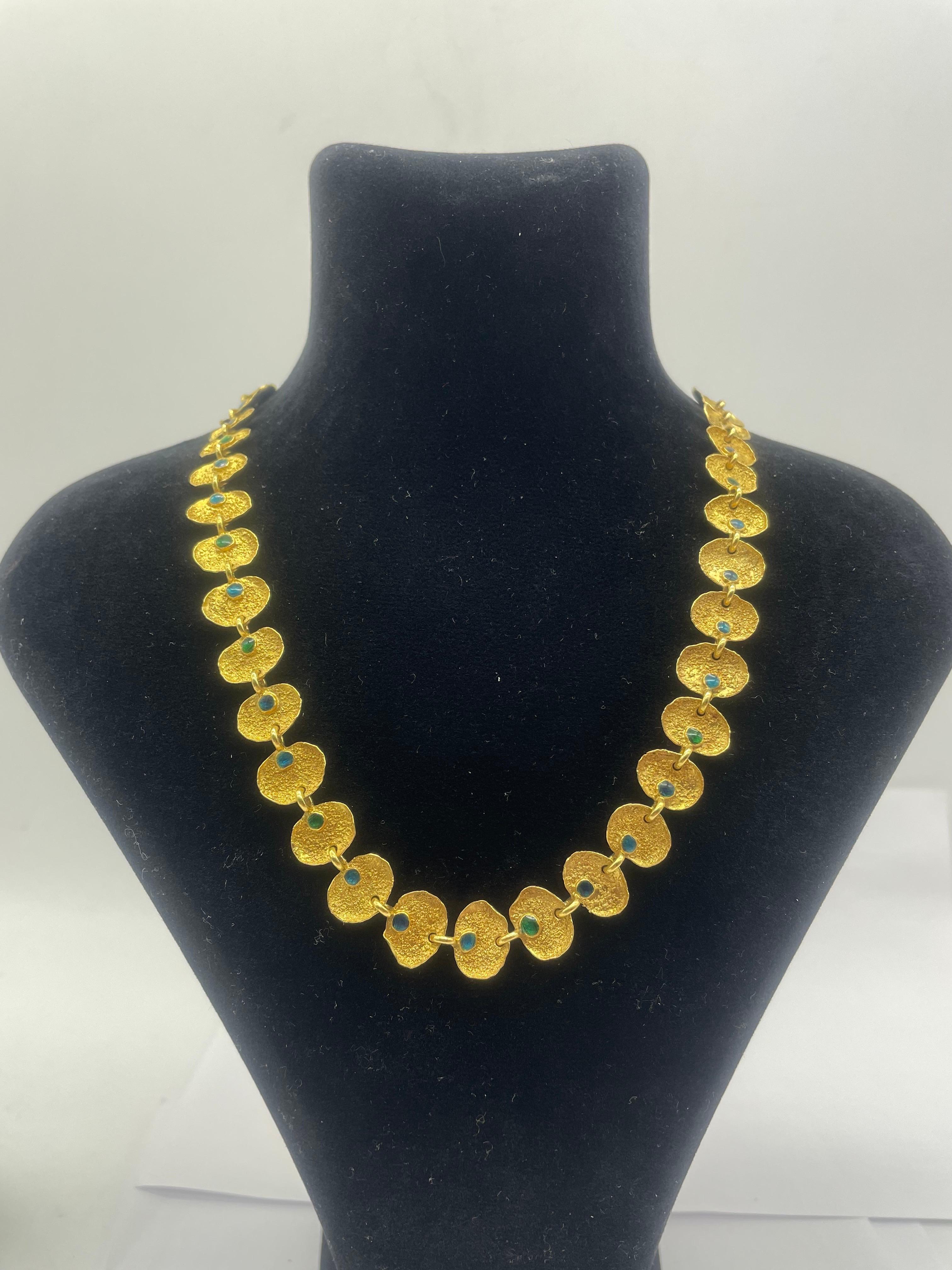 Majestic old German goldsmith master necklace made of 21k gold For Sale 14
