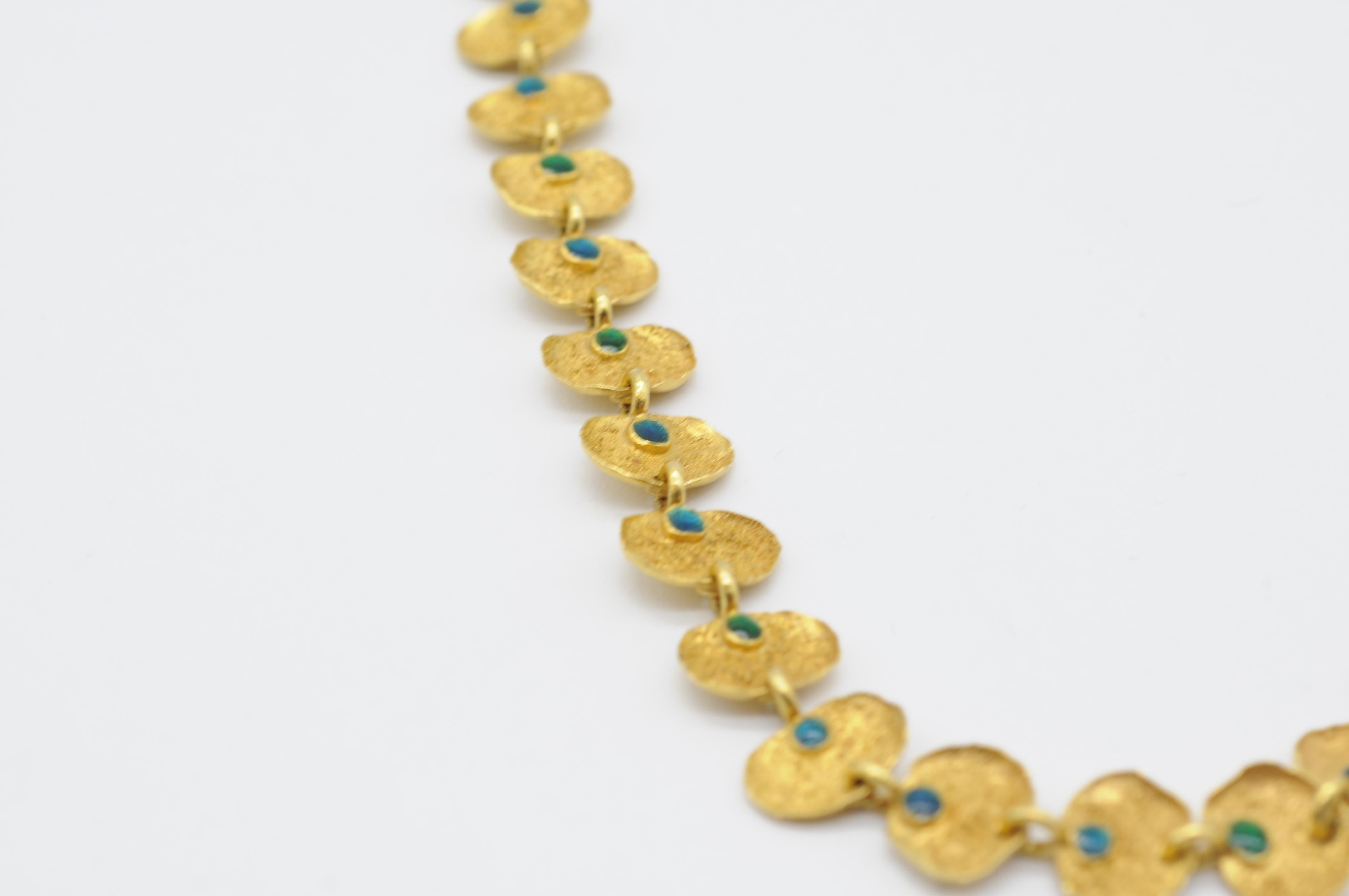 Majestueux collier de maître orfèvre allemand en or 21 carats Unisexe en vente