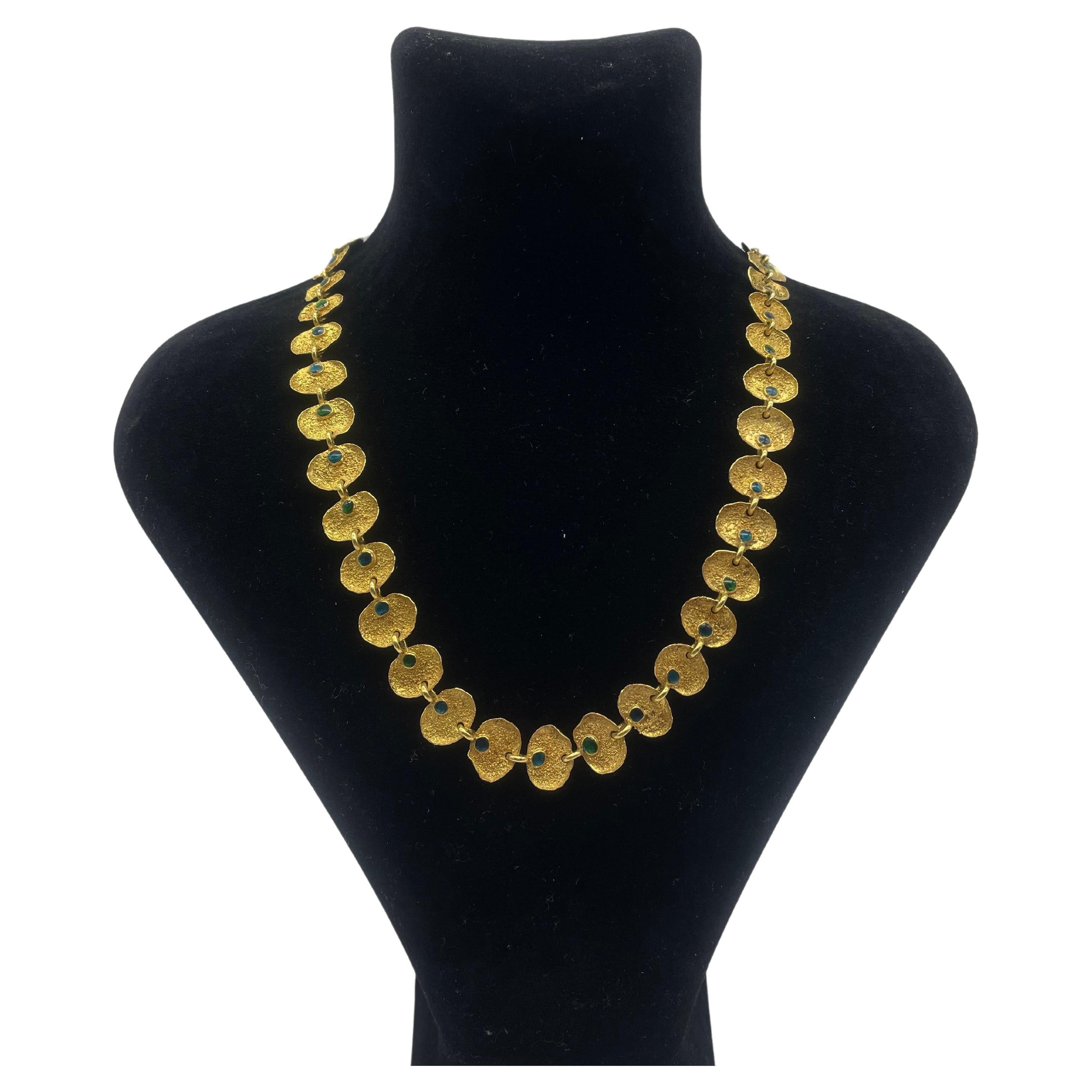 Majestic old German goldsmith master necklace made of 21k gold For Sale